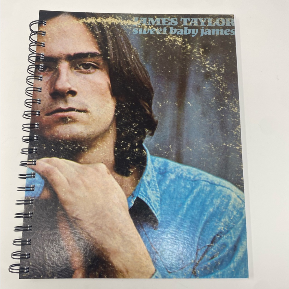 Upcycled James Taylor Record Album Notebook Handmade